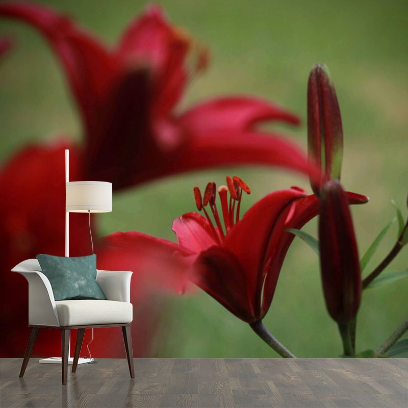 Beautiful Lily Mural Stain Resistant Dining Room Wall Decor, Made to Measure