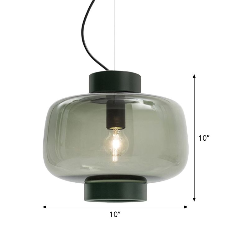 1 tête Bistro Pendante Light Vintage Black suspendu lampe à lampe à tambour à tambour