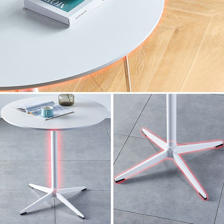 Mesa de comedor redonda contemporánea de metal mesa de madera para comedor y cocina