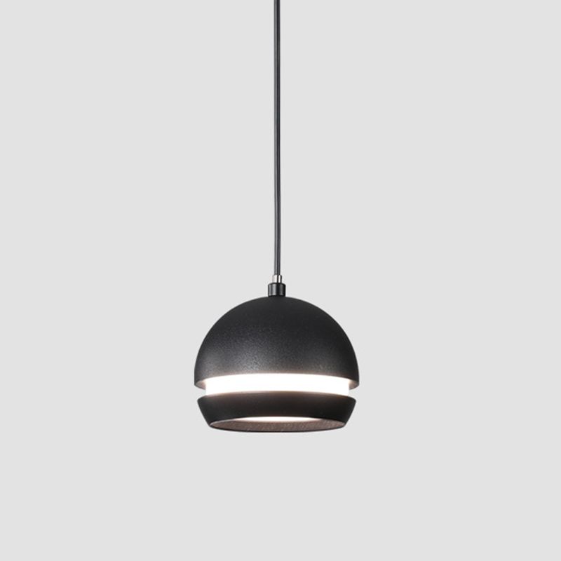 Nordic Mini LED Pendant Lamp Aluminum Bedside Hanging Light in Black