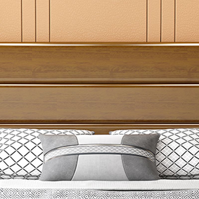 Traditional Pine Wood with Headboard Rectangular Panel Standard Bed