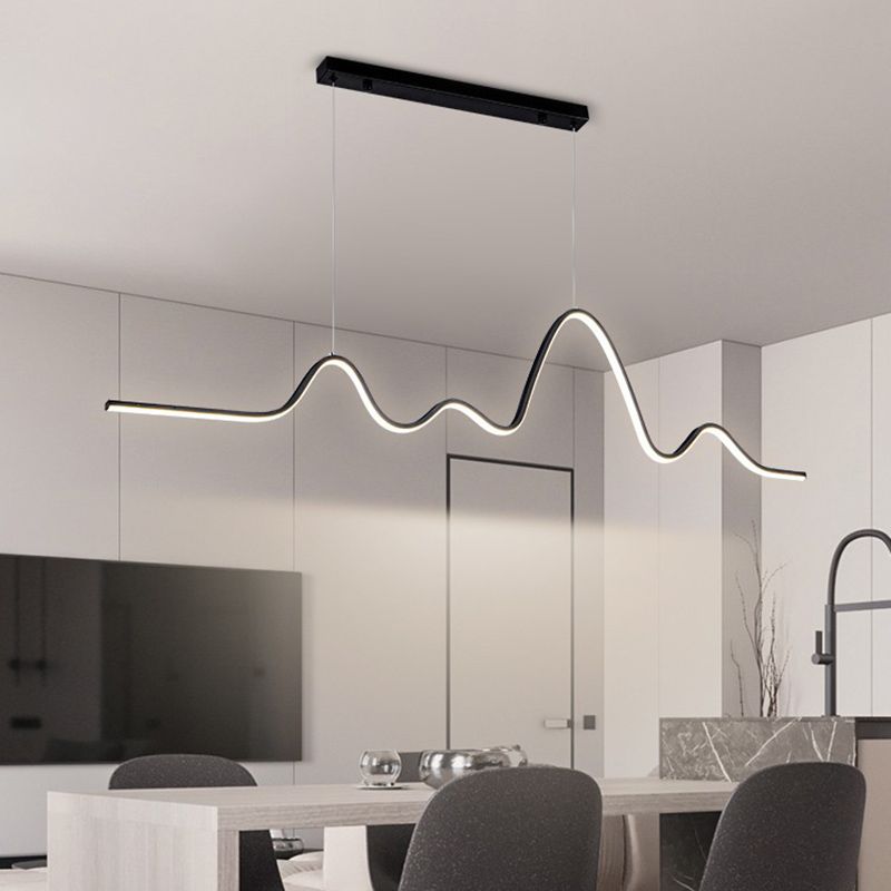 Modern Style Geometric Shape Island Pendant Acrylic Island Light Fixtures for Living Room