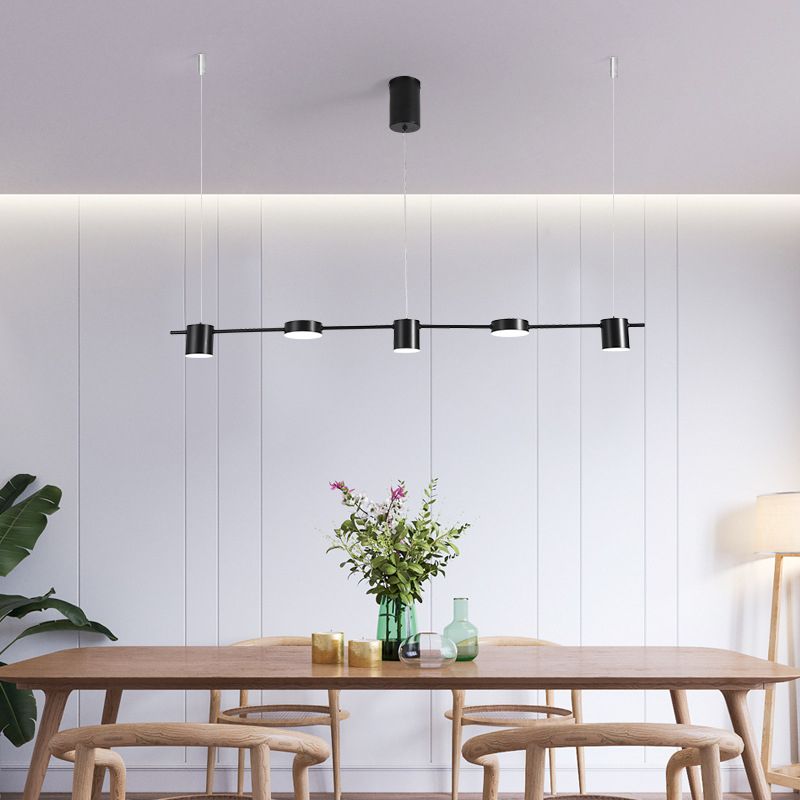 Modernism 3/5/6-Light Ceiling Light LED Kitchen Island Lighting in Golden/Black