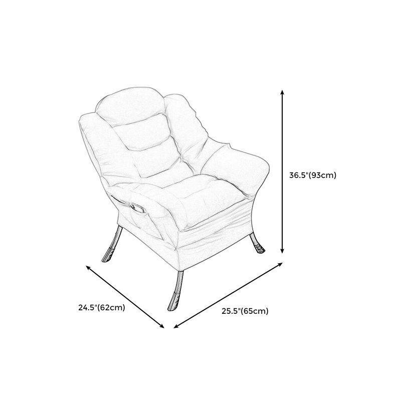 Solid Color Leather and Cotton Blend Accent Chair Set with Storage