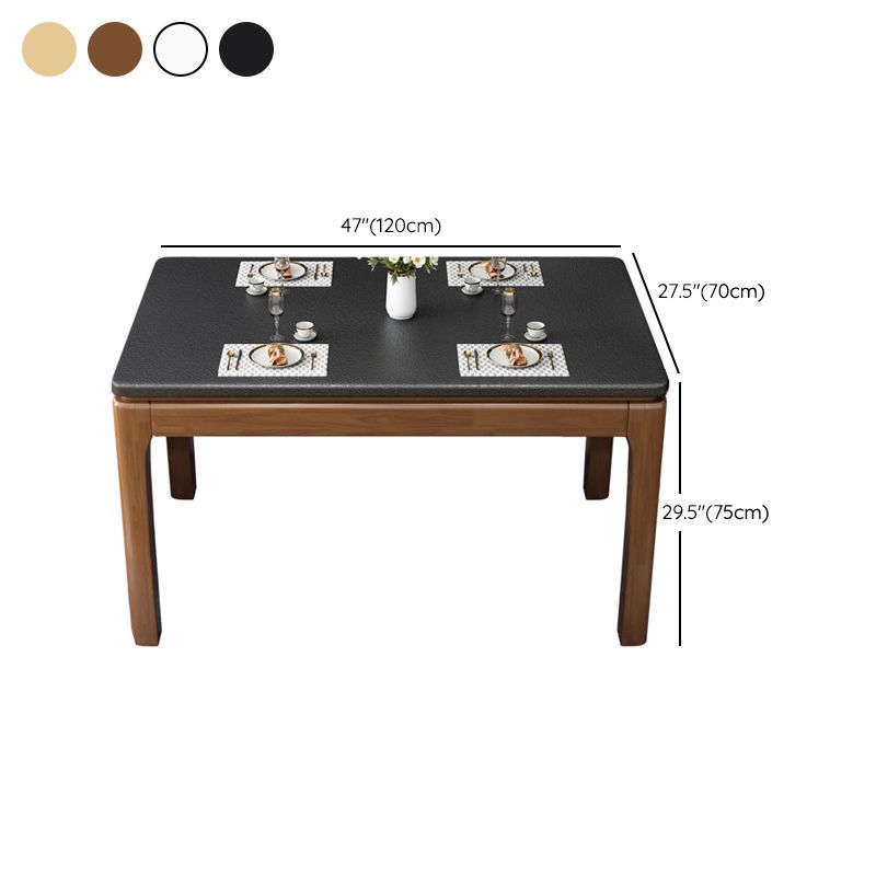 Contemporary Dining Room Dinner Table Solid Wood 4 Legs Dining Table