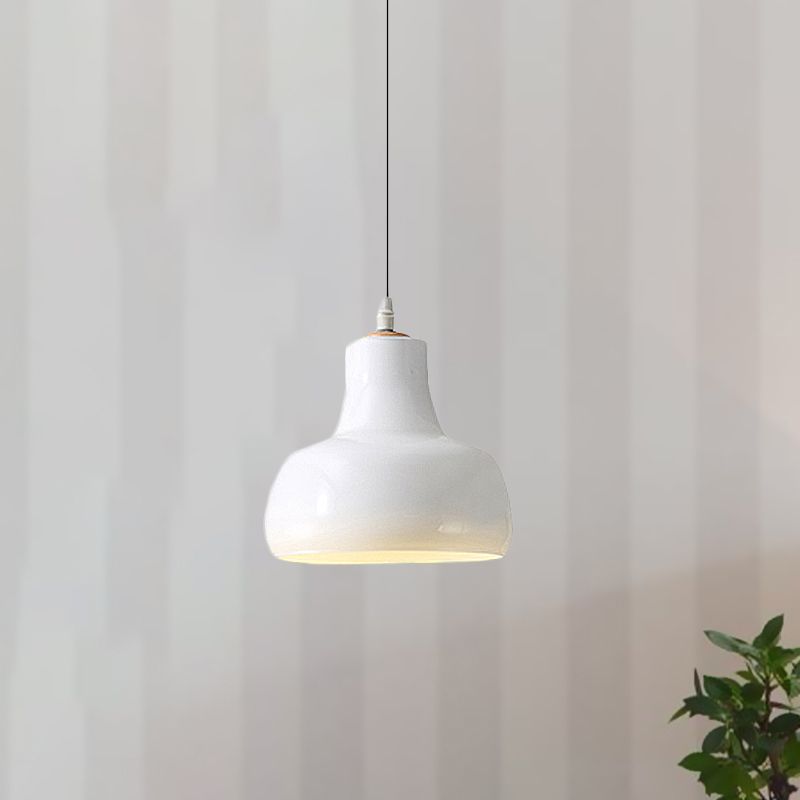 Bol blanc / noir / cône / soucoupe suspension moderniste 1 led en verre clair