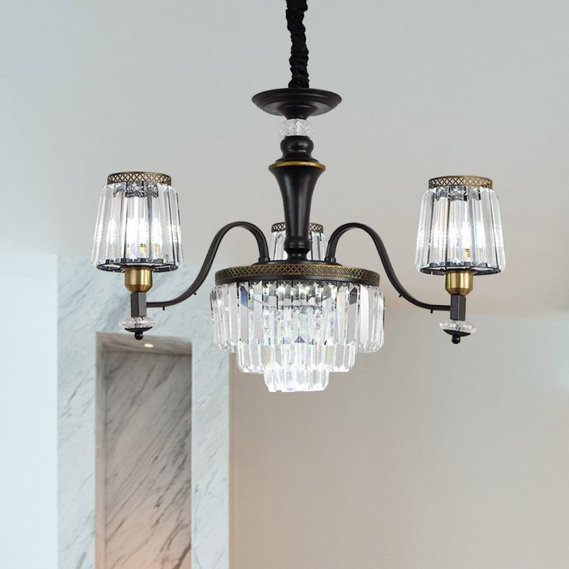 Lampaggio del lampadario Nero Sputnik Moderna 8/10/12 Luci di cristallo a bordo della lampada appesa, 33,5 "/37,5"/39 "