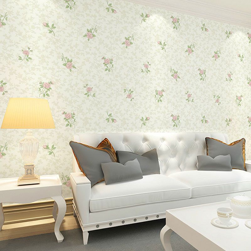 Non-Pasted Wallpaper 20.5 in x 31 ft Countryside 3D Dense Flower Pattern Wall Decor for Accent Wall