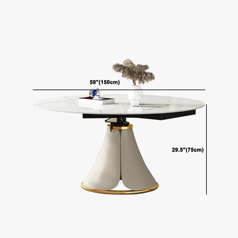 Glam Style Sintered Stone Dining Set Round 1/2/3/5/6/7/9 Pieces Dining Set for Home Use