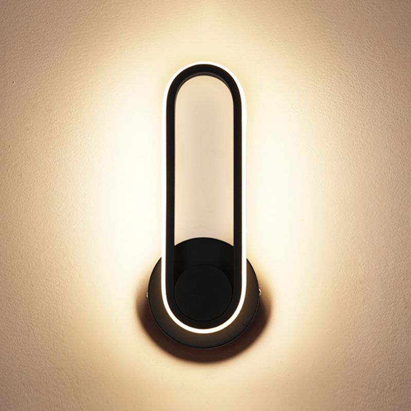 Modern Simple Iron Wall Light Ellipse Shape LED Rotatable Wall Lamp for Living Room