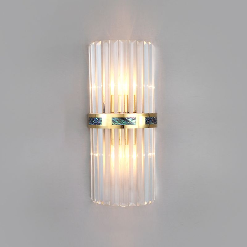 Crystal Geometry Shape Wall Lights Modern Style 2 Light Wall Sconce for Bedside