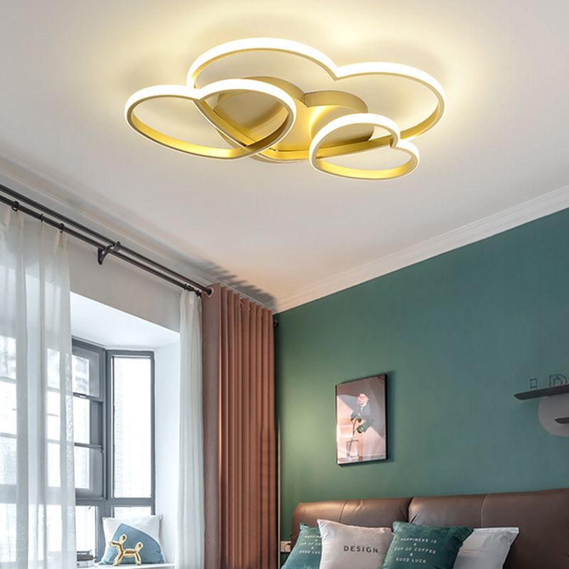 Modern Style Ceiling Light Lovely Color Linear Flush Mount Light Fixture for Bedroom