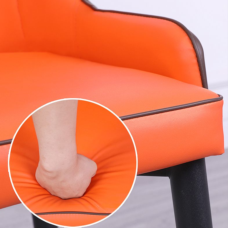 Inicio Sillón escandinavo Silla de comedor tapizada con respaldo Parsons de metal