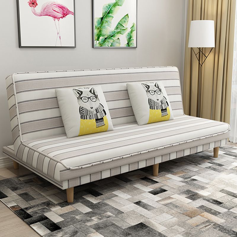 Foldable and Wear-resisting Linen Armless Sofa with Tight Back for Apartment