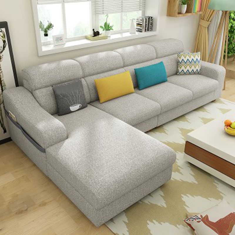 Sloped Arms Sofa Modular L-Shape Furniture Sectionals with Storage