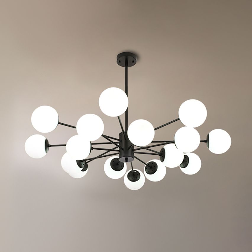 Luci a sospensione moderna sospesa soggiorno lampade in vetro in nero