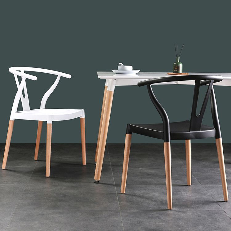 Minimalist Solid Wood Kitchen Dining Arm Chair Bone Fork Dining Arm Chair