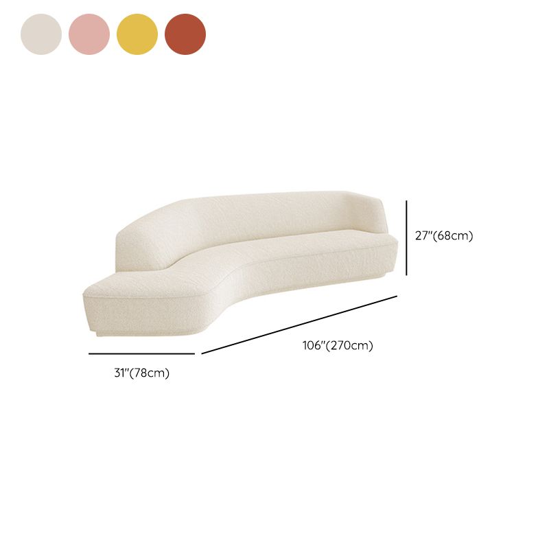 30" Wide Contemporary Sectional Sofa Fabric Curved Corner Sectional