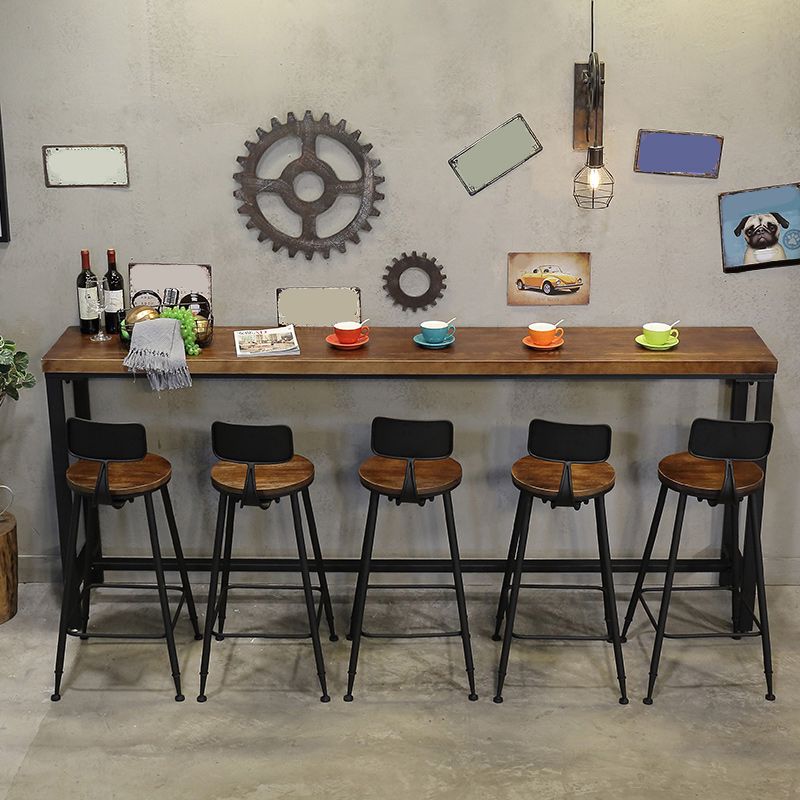 1/6/11 Pieces Industrial Rectangular Pub Table Set Solid Wood Counter Table Set