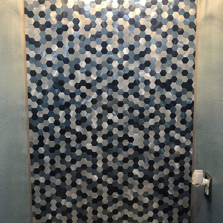 Modern Tile-Peel & Stick Metal Mosaic Tile Hexagonal Peel & Stick Subway Tile