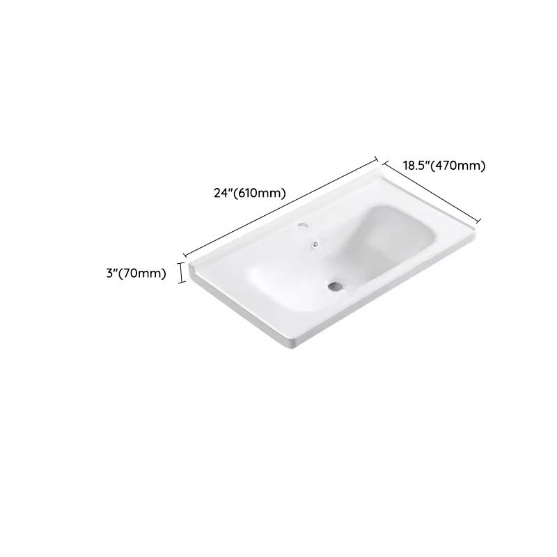 Modern Basin Sink Porcelain with Overflow Drop-in Bathroom Sink(Not Included Faucet)