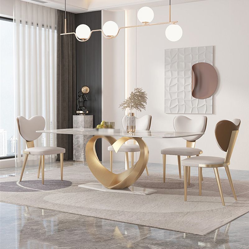 Luxury Sintered Stone Top Dining Set Rectangle 1/4/5/7/9 Pieces Dining Table with Chairs