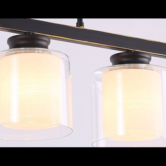 Fidutri di illuminazione a lampadario contemporanei di vetro a vetro pulito contemporaneo dell'isola per tavolo da pranzo