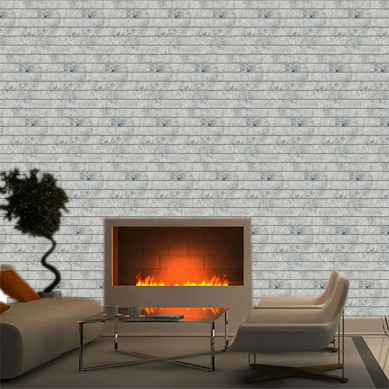Compact Tiles Wallpaper Panel Set for Living Room Brick Look Peel Wall Decor, 11' L x 11" W