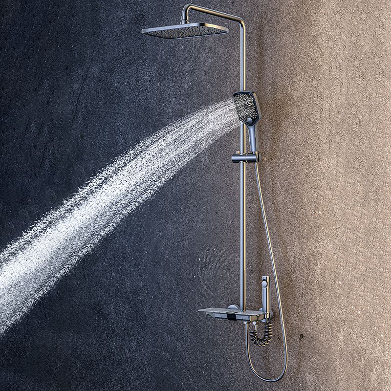 Modern Brass Shower System Wall Mounted Shower Set with Handheld Shower Head