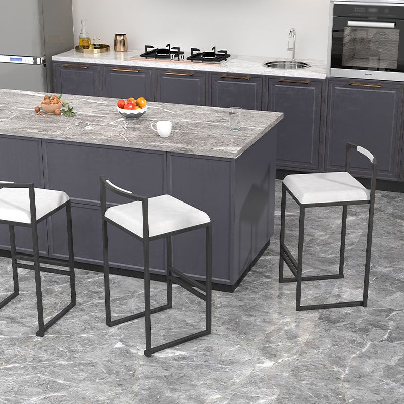 Glam Taburete de Bar con Respaldo sin Brazos, Taburete de Bar de Hierro para Sala de Estar con cojín de Terciopelo, 1 Pieza