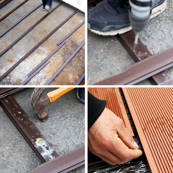 Striped Pattern Patio Flooring Tiles Nailed Flooring Tiles Floor Board