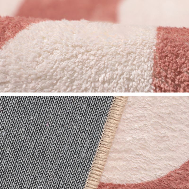 Modern Area Carpet Checkerboard Grid Pattern Rug Washable Polyester Carpet with Non-Slip Backing
