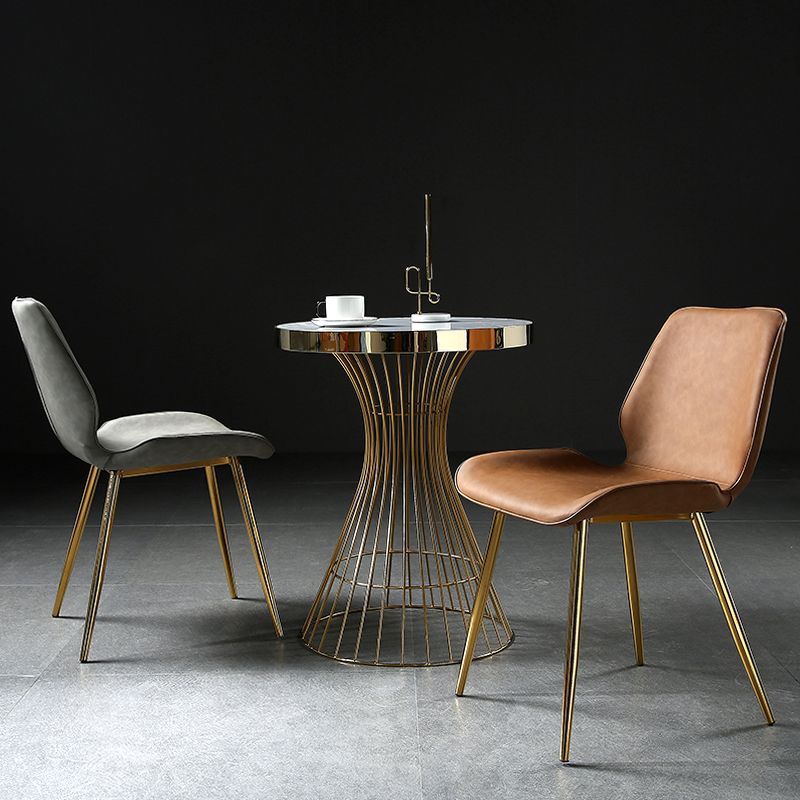 PU Leather Scandinavian Side Chair Wingback Matte Finish Dining Chair(Set of 4)