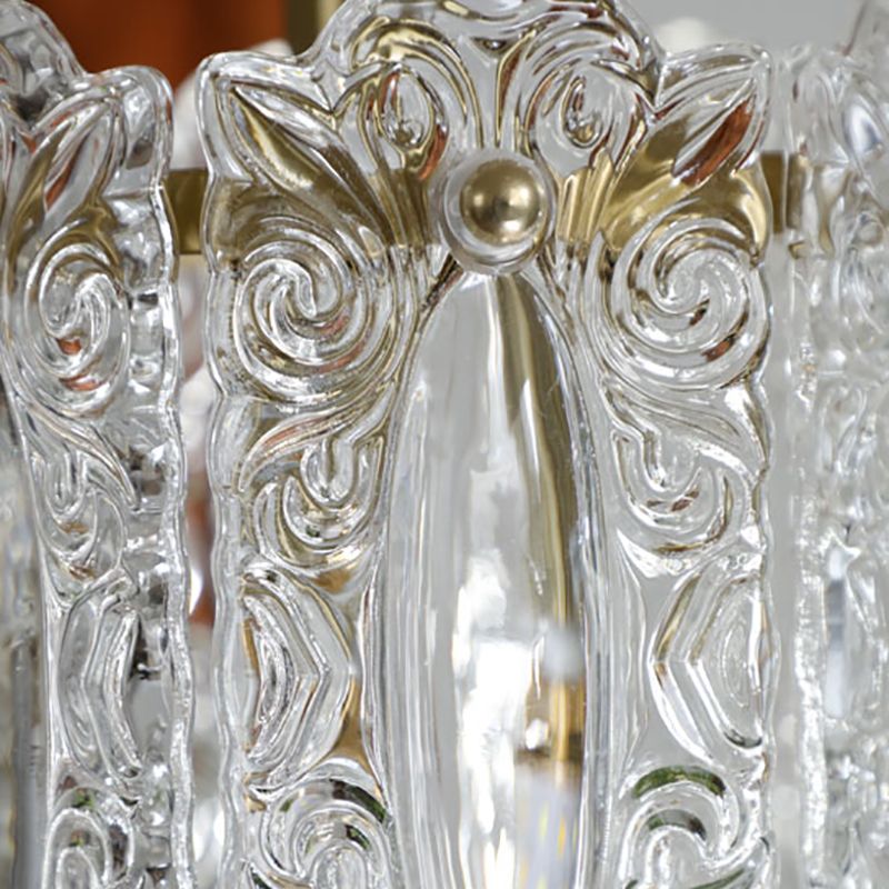 Gold Cylinder Ceiling Mounted Fixture Modern Style Glass Ceiling Light Fixture