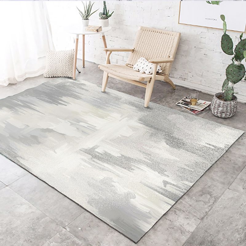 Modern Living Room Rug Multi Colored Abstact Print Indoor Rug Cotton Blend Easy Care Pet Friendly Area Carpet