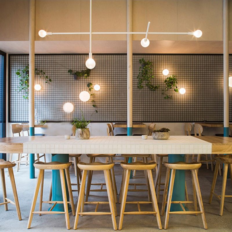 Contemporary Style Counter Stool Pine Solid Wood Bar Stool with Footrest