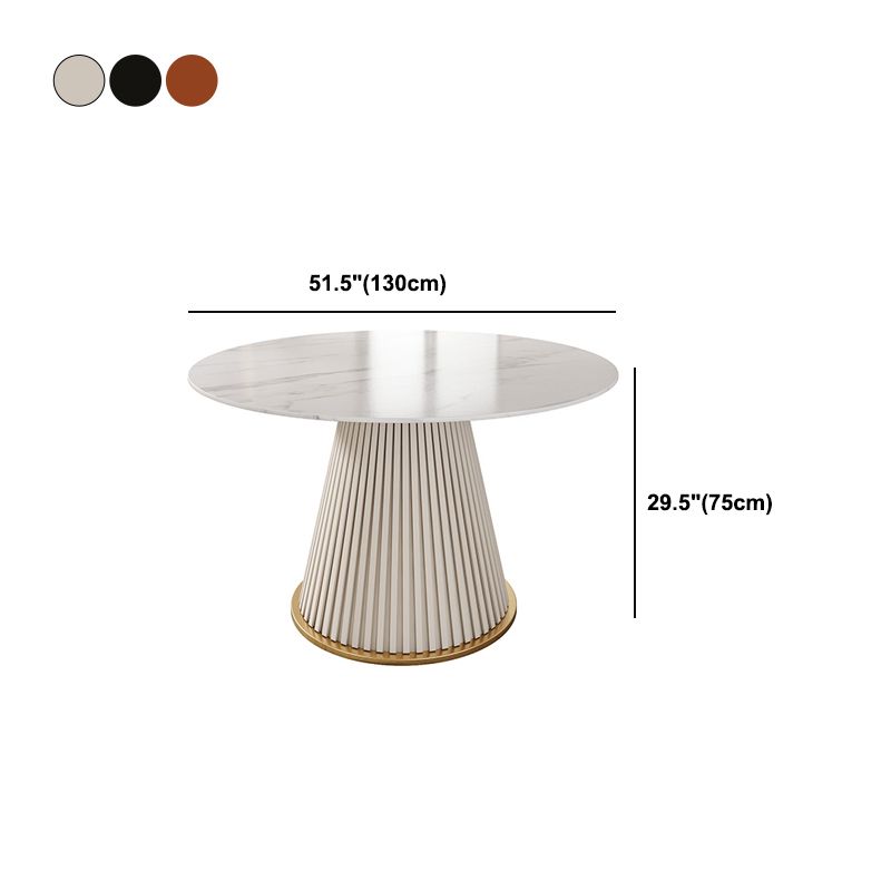 Sintered Stone Dining Table Round Dining Table with Metal Base