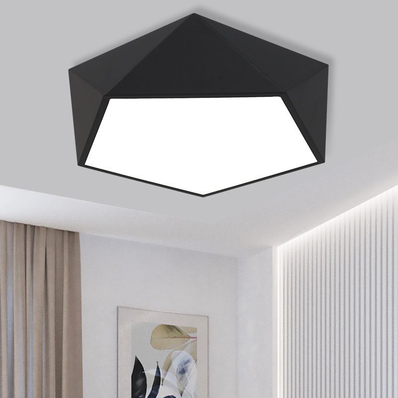 Lámpara LED de montaje empotrado pentagonal, accesorio de iluminación de techo de montaje empotrado de dormitorio de metal moderno