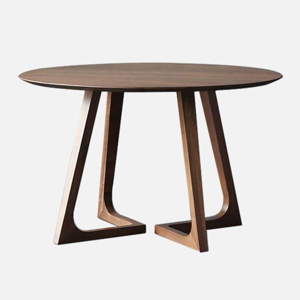 Tablette à double piédestal ronde Pine en bois massif meubles de salle à manger en bois massif