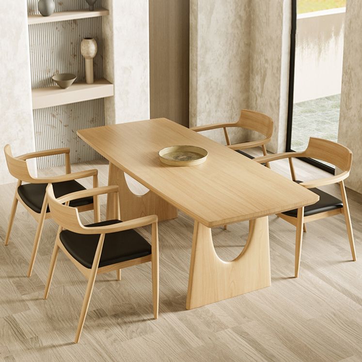 Modern 1/2/4/5 Pieces Rectangle Dining Set Solid Wood Dining Table with Chairs