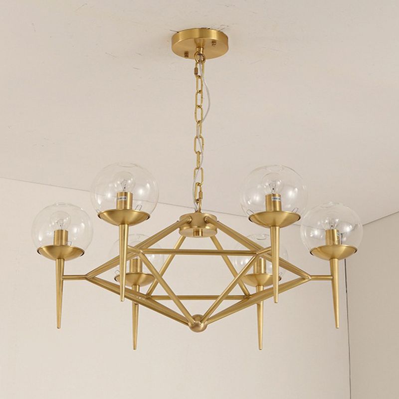 Postmodern Pyramid Suspended Lighting Fixture Metal Hanging Ceiling Fixture for Restaurant