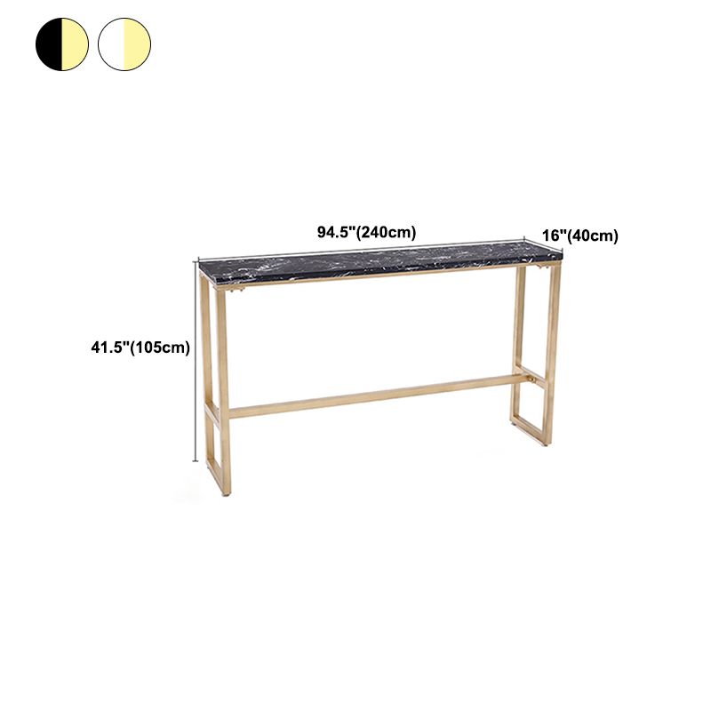 Glam Pub Table Solid Wood Bar Height Rectangle Bar Table for Breakroom