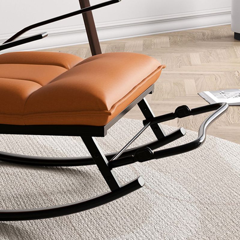 Modern Tufted Rocker Chair Whole Colored Scratch Resistant Leather Rocker Chair