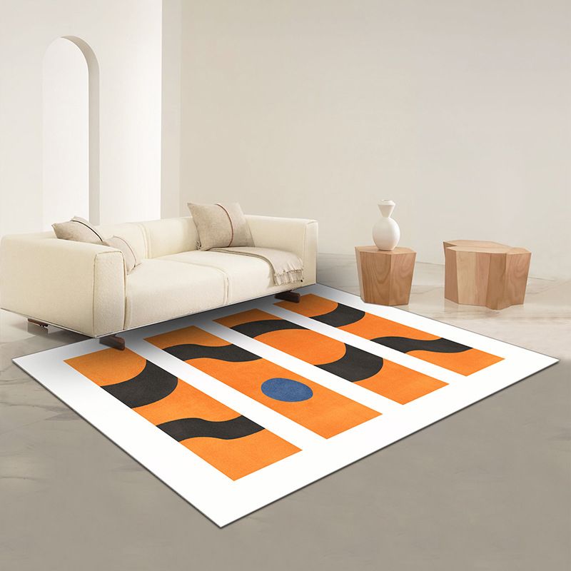 Postmodern Indoor Rug Polyester Carpet Friendly Non-Slip Backing Rug for Bedroom