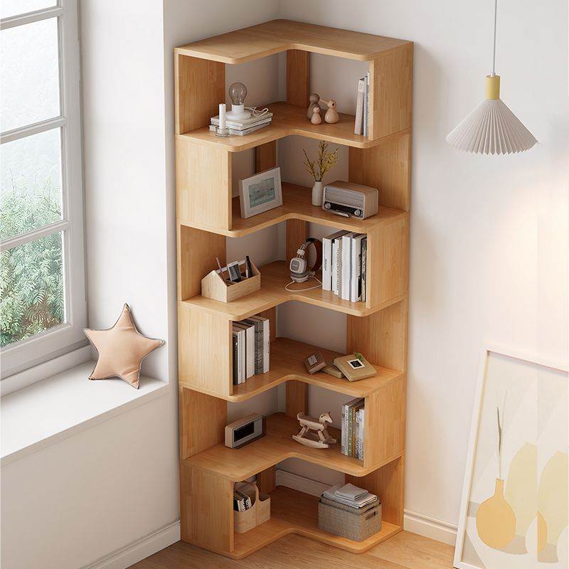 Contemporary Style Open Back Bookshelf Engineered Wood Bookcase with Shelves