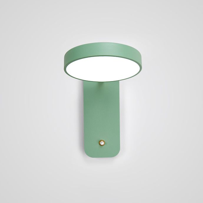 Modern Creative LED Wall Lamp Lacquered Iron Circular Macaron Wall Sconce with Acrylic Shade