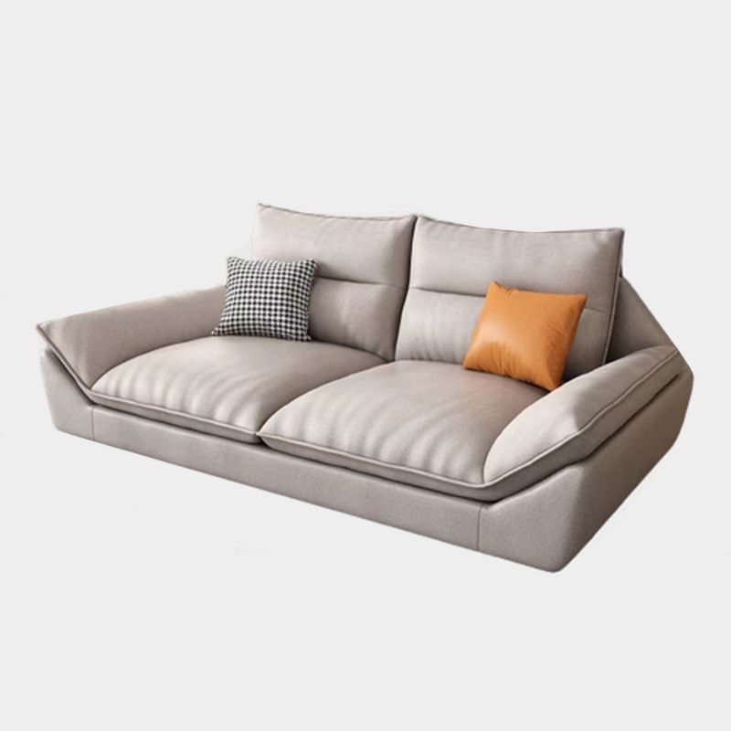 Faux Leather Modern Flared Arm Sofa Standard Sofa for Living Room, Apartment