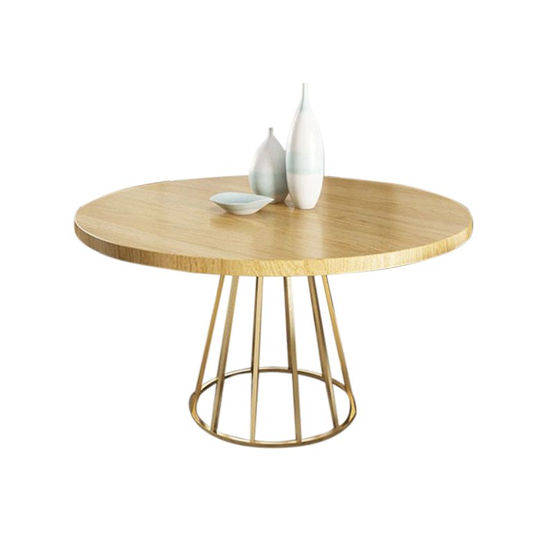 Contemporary 1/2/5/7 Pieces Furniture Round Solid Wood Dining Table Set in Brown