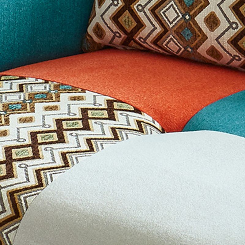 33.86" D x 31.89" H Curved Fabric 3-Seater Sofa Bohemia Style Sofa