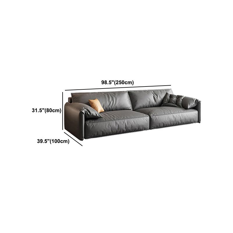 Contemporary Standard Square Arm Sofa Couch in Grey for 2/3/4 People